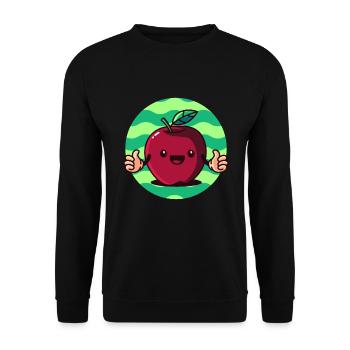 cute apple, fruit fruit vitamins - Unisex Sweatshirt - black - Front - Alina (178cm) & Michal (187cm)