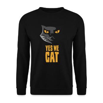 Yes We Cat, cat pet cats yes we can - Unisex Sweatshirt - black - Front - Alina (178cm) & Michal (187cm)