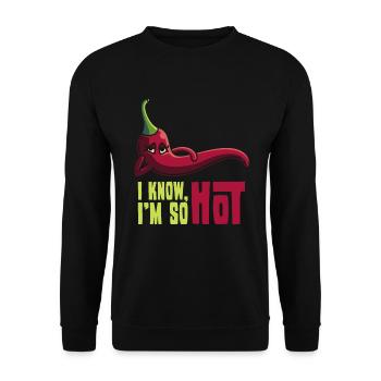 I'm so hot, gift chili peppers spicy - Unisex Sweatshirt - black - Front - Alina (178cm) & Michal (187cm)