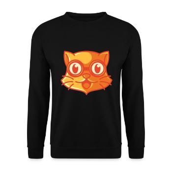 Nerd Katze, geschenk brille geek brillenschlange - Unisex Pullover - Schwarz - Vorne - Alina (178cm) & Michal (187cm)