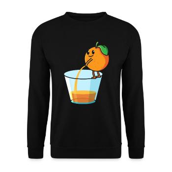 Peeing orange, fruit orange juice fruit - Unisex Sweatshirt - black - Front - Alina (178cm) & Michal (187cm)