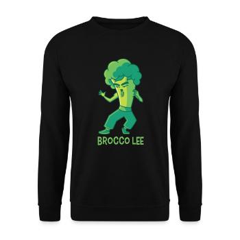Brocco Lee, broccoli martial arts vegan vegetables - Unisex Sweatshirt - black - Front - Alina (178cm) & Michal (187cm)