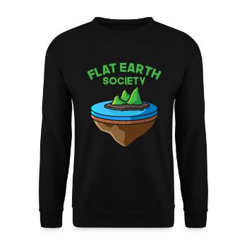 Flat Earth Society - Unisex Pullover - Schwarz - Vorne - Alina (178cm) & Michal (187cm)