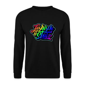 Lesbisch & Stolz - Unisex Pullover - Schwarz - Vorne - Alina (178cm) & Michal (187cm)