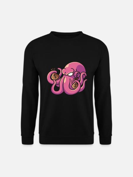 Oktopus Geld, reichtum tintenfisch reich kraken - Unisex Pullover - Schwarz
