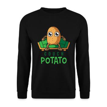 Couch Potato, geschenk faul kartoffel chillen - Unisex Pullover - Schwarz - Vorne - Alina (178cm) & Michal (187cm)
