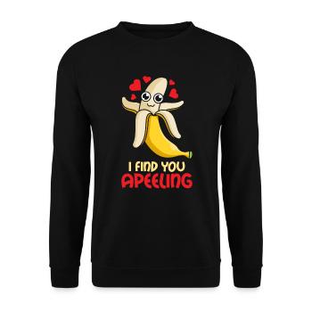 Banana love, in love apeeling valentine's day - Unisex Sweatshirt - black - Front - Alina (178cm) & Michal (187cm)