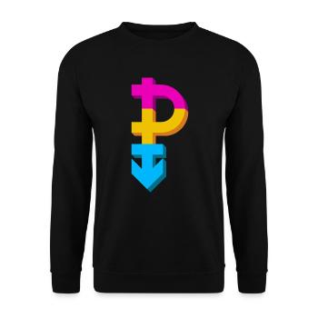 Pansexuality symbol, gender gay lesbian - Unisex Sweatshirt - black - Front - Alina (178cm) & Michal (187cm)