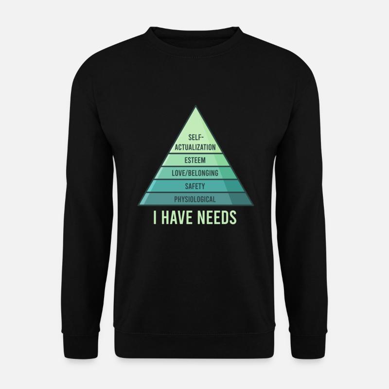 Bedürfnispyramide, maslow sozialpsychologie - Unisex Pullover - Schwarz