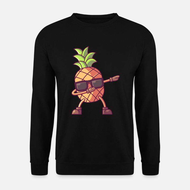Ananas mit Sonnenbrille, obst sommer dab - Unisex Pullover - Schwarz