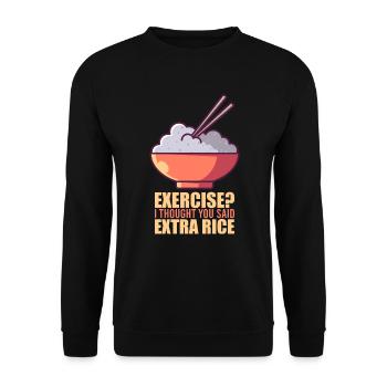 Exercise, reis essen asiatische küche - Unisex Pullover - Schwarz - Vorne - Alina (178cm) & Michal (187cm)