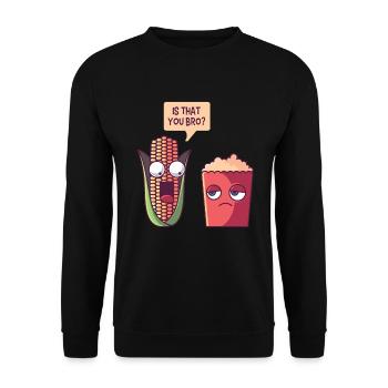 Popcorn - Unisex Sweatshirt - black - Front - Alina (178cm) & Michal (187cm)