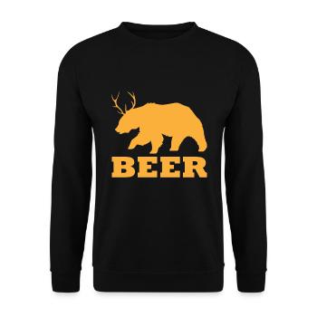 Cadeau de bière, cerf ours animal créature mythique cadeau - Sweat-shirt Unisexe - noir - Devant - Alina (178cm) & Michal (187cm)