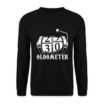 Oldometer 30, 30th birthday bday gift - Unisex Sweatshirt - black - Front - Alina (178cm) & Michal (187cm)