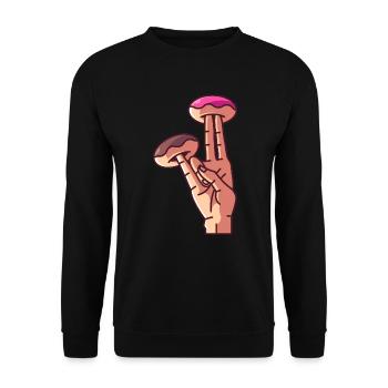2 dans le rose 1 dans le beignet puant - Sweat-shirt Unisexe - noir - Devant - Alina (178cm) & Michal (187cm)