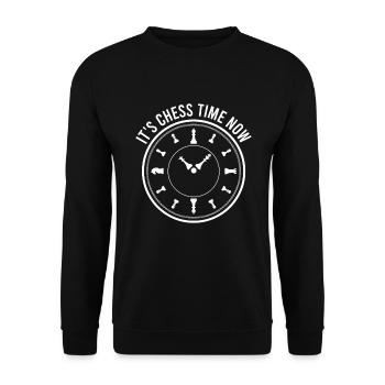 Chess Time, jouer aux pions d'échecs cadeau - Sweat-shirt Unisexe - noir - Devant - Alina (178cm) & Michal (187cm)