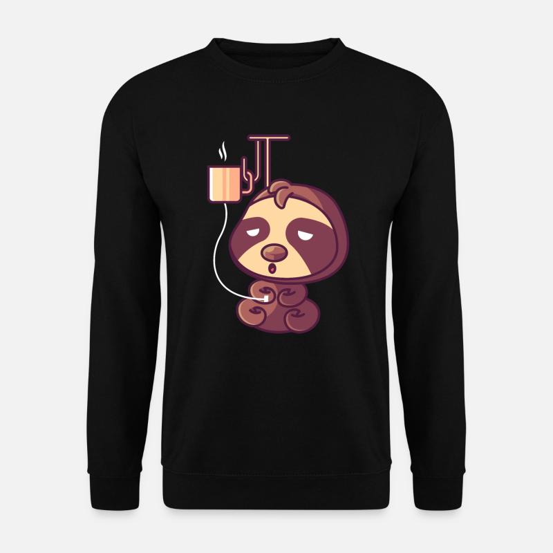 Faultier mit Kaffeetropf - Unisex Pullover - Schwarz