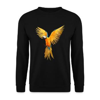 Papagei Low Poly - Unisex Pullover - Schwarz - Vorne - Alina (178cm) & Michal (187cm)
