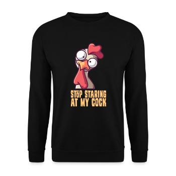 Stop Staring At My Cock - Unisex Sweatshirt - black - Front - Alina (178cm) & Michal (187cm)