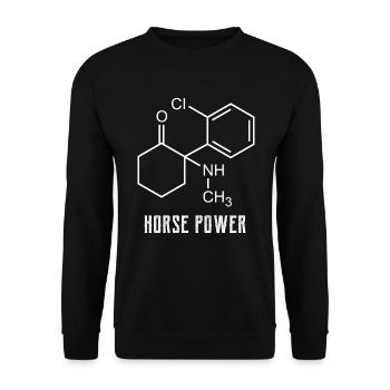 Horse Power, ketamin keta drogen ballern - Unisex Pullover - Schwarz - Vorne - Alina (178cm) & Michal (187cm)