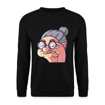 Grandma shows a bird - Unisex Sweatshirt - black - Front - Alina (178cm) & Michal (187cm)