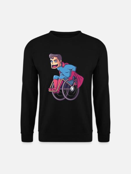 Superheld im Rollstuhl, held rollstuhlfahrer - Unisex Pullover - Schwarz