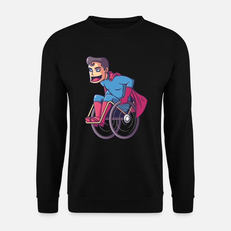 Superheld im Rollstuhl, held rollstuhlfahrer - Unisex Pullover - Schwarz