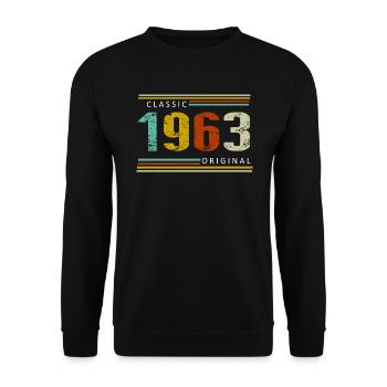 Birthday, Classic of 1963 Original, Retro - Unisex Sweatshirt - black - Front - Alina (178cm) & Michal (187cm)