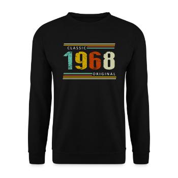 Birthday, Classic of 1968 Original, Retro - Unisex Sweatshirt - black - Front - Alina (178cm) & Michal (187cm)