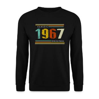 Geburtstag, Classic of 1967 Original, Retro - Unisex Pullover - Schwarz - Vorne - Alina (178cm) & Michal (187cm)