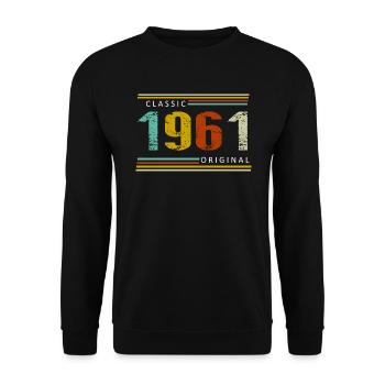 Geburtstag, Classic of 1961 Original, Retro - Unisex Pullover - Schwarz - Vorne - Alina (178cm) & Michal (187cm)