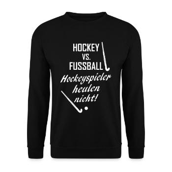 Feldhockey Hallenhockey Hockey Geschenk - Unisex Pullover - Schwarz - Vorne - Alina (178cm) & Michal (187cm)