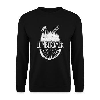 Lumberjack Lumberjack Wood Forest - Unisex Sweatshirt - black - Front - Alina (178cm) & Michal (187cm)