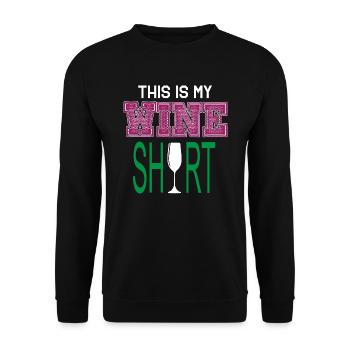 This is my wine shirt Wein Weinliebe Geschenkidee - Unisex Pullover - Schwarz - Vorne - Alina (178cm) & Michal (187cm)