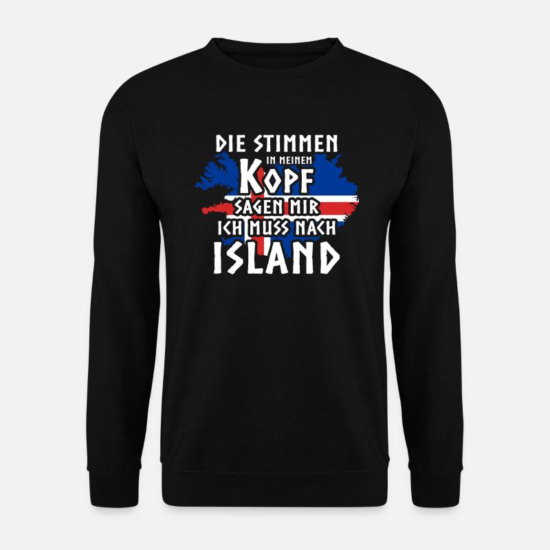 Island / Iceland - Unisex Pullover - Schwarz