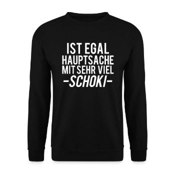 Schokolade - Unisex Pullover - Schwarz - Vorne - Alina (178cm) & Michal (187cm)