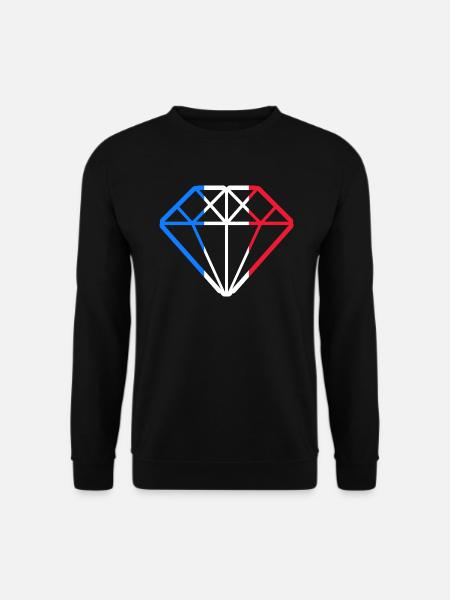 Flagge Frankreich Französisch Diamant Französisch - Unisex Pullover - Schwarz