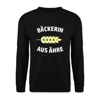 Bäckerin aus Ähre - Unisex Pullover - Schwarz - Vorne - Alina (178cm) & Michal (187cm)