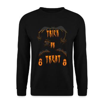 Astuce d’Halloween ou friandise d’araignée d’Halloween - Sweat-shirt Unisexe - noir - Devant - Alina (178cm) & Michal (187cm)