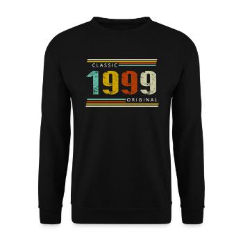 Birthday, Classic of 1999 Original, Retro - Unisex Sweatshirt - black - Front - Alina (178cm) & Michal (187cm)