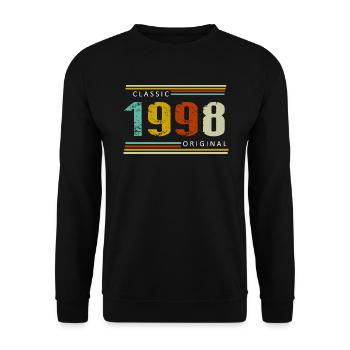 Birthday, Classic of 1998 Original, Retro - Unisex Sweatshirt - black - Front - Alina (178cm) & Michal (187cm)