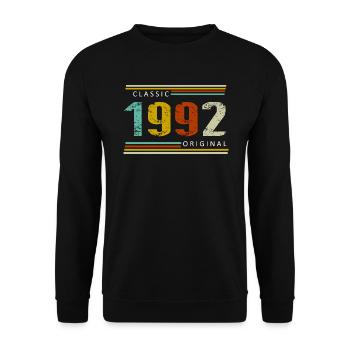 Birthday, Classic of 1992 Original, Retro - Unisex Sweatshirt - black - Front - Alina (178cm) & Michal (187cm)