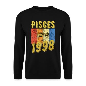 Pisces 1998 Birthday Zodiac Gift - Unisex Sweatshirt - black - Front - Alina (178cm) & Michal (187cm)