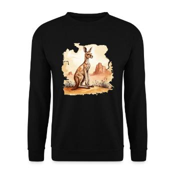 Kangaroo Baby Kangaroo Marsupial Kangaroo - Unisex Sweatshirt - black - Front - Alina (178cm) & Michal (187cm)
