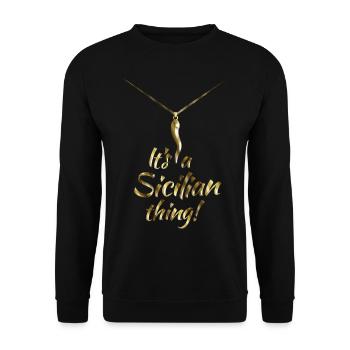 C'est une chose sicilienne - Sweat-shirt Unisexe - noir - Devant - Alina (178cm) & Michal (187cm)