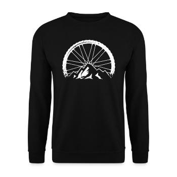 Mountain Bike MTB Fahrrad Rad - cooles Motiv - Unisex Pullover - Schwarz - Vorne - Alina (178cm) & Michal (187cm)