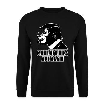 faire de l’Amérique un singe à nouveau Graphique - Sweat-shirt Unisexe - noir - Devant - Alina (178cm) & Michal (187cm)