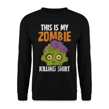 Zombieapokalypse Zombie-Jäger Pandemie Epidemie - Unisex Pullover - Schwarz - Vorne - Alina (178cm) & Michal (187cm)