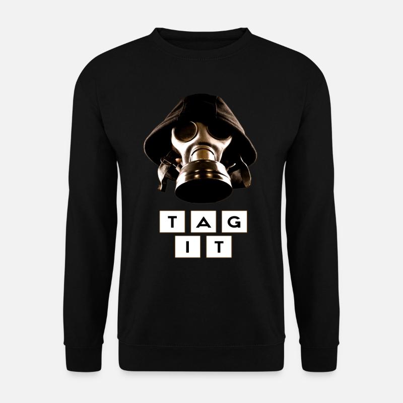 Graffiti Urban Style mit Gasmaske - Tag It - Unisex Pullover - Schwarz