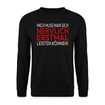Nervensäge Spruch Humor Sarkasmus Ironie Lustig - Unisex Pullover - Schwarz - Vorne - Alina (178cm) & Michal (187cm)
